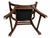 Vintage Campaign Style Saddle Bench Stool With Black Leather Seat & Nailhead Trim For Sale In New York - Image 6 of 7