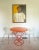 Orange Center Table Round Vintage Enameled Orange Metal For Sale - Image 8 of 9