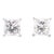 Ladies 18k White Gold 2.01ct. Princess Cut Diamond Stud Earrings - 2 Pieces For Sale