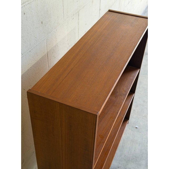 Vintage Danish Teak Bookcase Scandinavian Modern Open Shelf Cabinet For Sale - Image 9 of 10