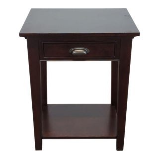 Pottery Barn One Drawer End Table With Shelf For Sale