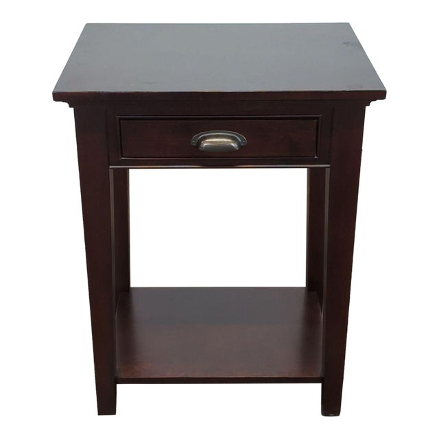 Pottery Barn One Drawer End Table With Shelf For Sale