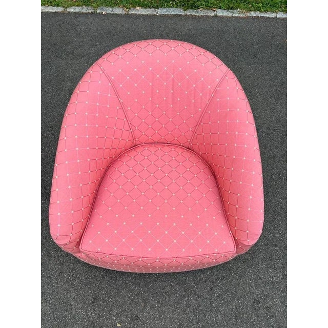 1980s Pretty in Pink Barrel Swivel Chair For Sale - Image 5 of 12