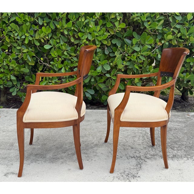 Brown William Switzer Biedermeier Armchairs, Pair For Sale - Image 8 of 17