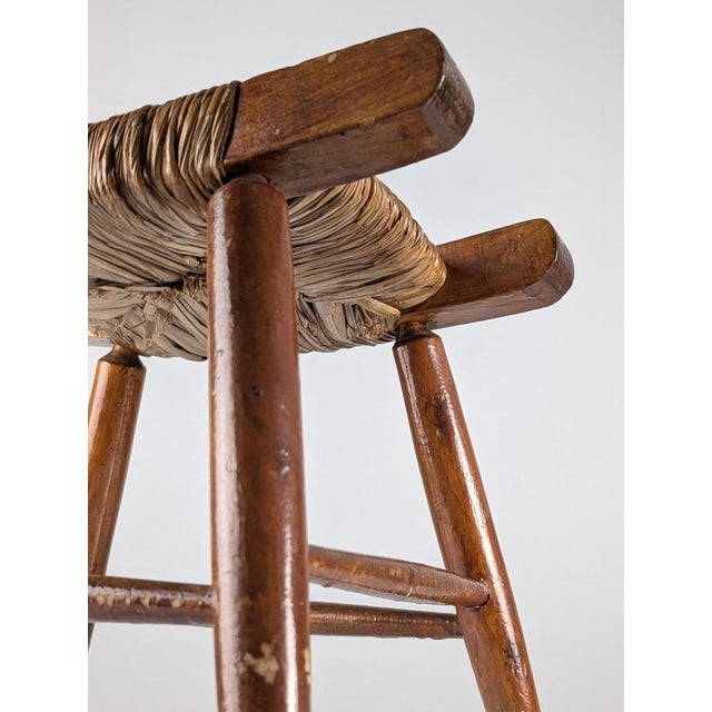 Rustic Wooden and Rush Tajo Stool, Spain, 1940s For Sale - Image 15 of 18