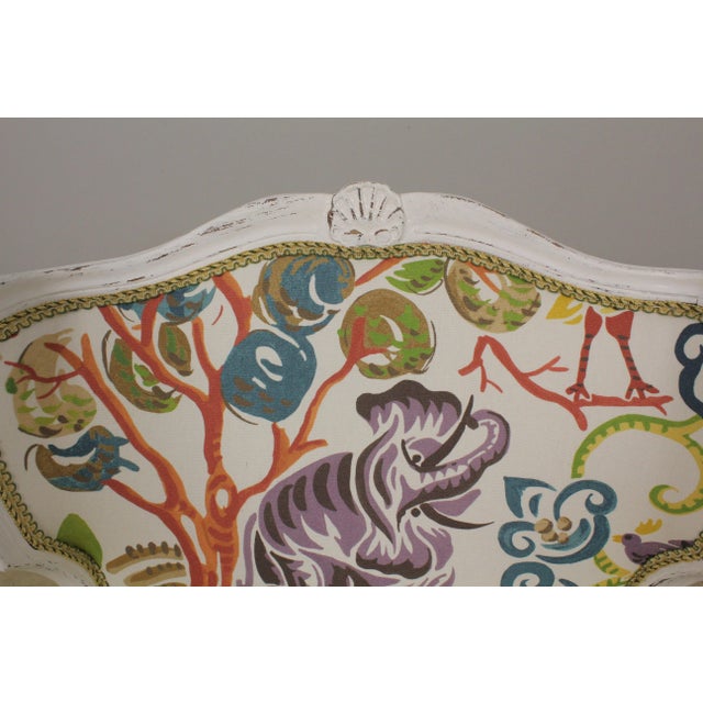 Stunning Pair Decorator Upholstered Modern French Armchairs For Sale In Philadelphia - Image 6 of 13