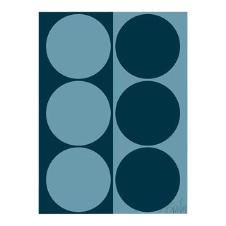 Dynamic Pair Teal Fine Art Print 21.25" X 30" by Liz Roache For Sale