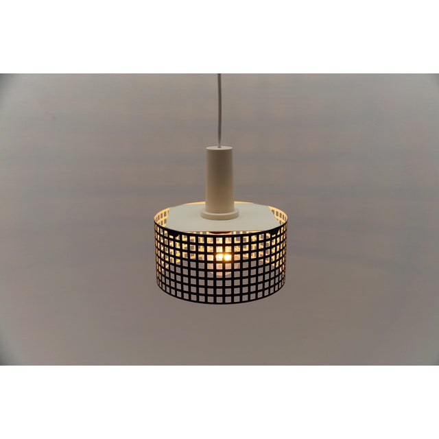 Black Metal Pendant Lamp in the style of Mathieu Mategot For Sale - Image 8 of 9