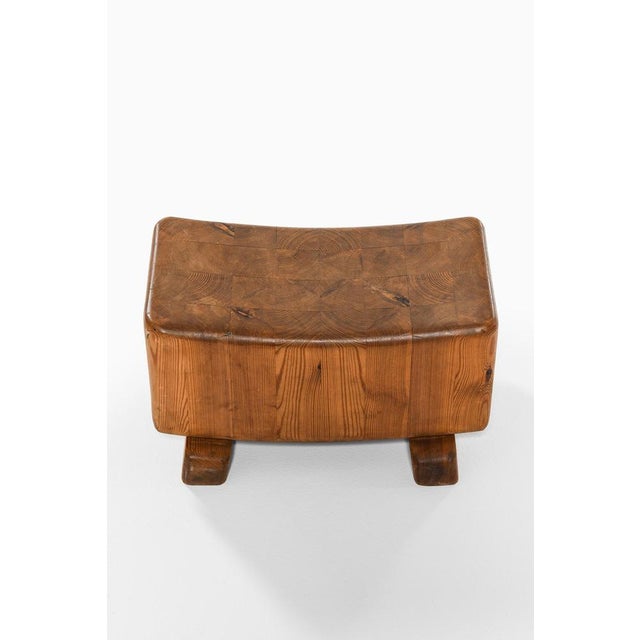 Vintage Rustic Stool in Pine, 1950s For Sale - Image 3 of 6