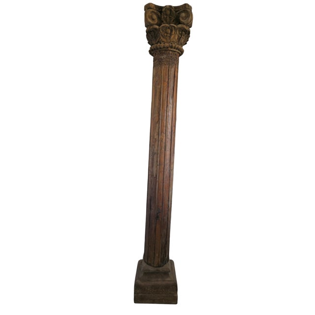 19th Century 19th Century Balinese Carved Wood Columns, Set of 2 For Sale - Image 5 of 7