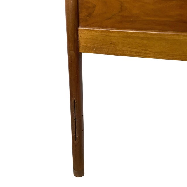 Brown Mid-Century Walnut Headboard, Full Size, Sculptural Upper Detail For Sale - Image 8 of 12