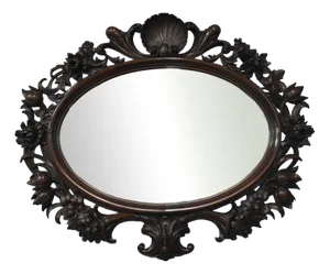 Oval Mahogany Mirror, 1880s