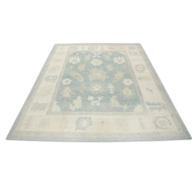 Modern Turkish Oushak Rug 8'2" x 9'2" For Sale In Houston - Image 6 of 7