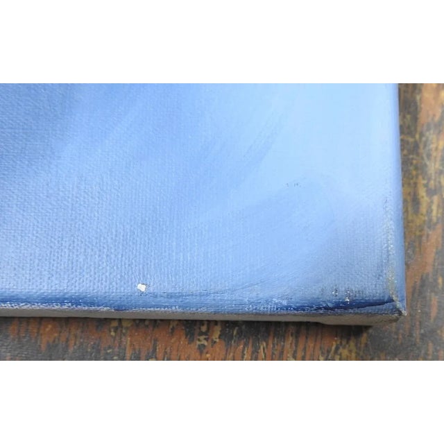 Late 20th Century Late 20th Century Gray Blue Skull Painting For Sale - Image 5 of 6