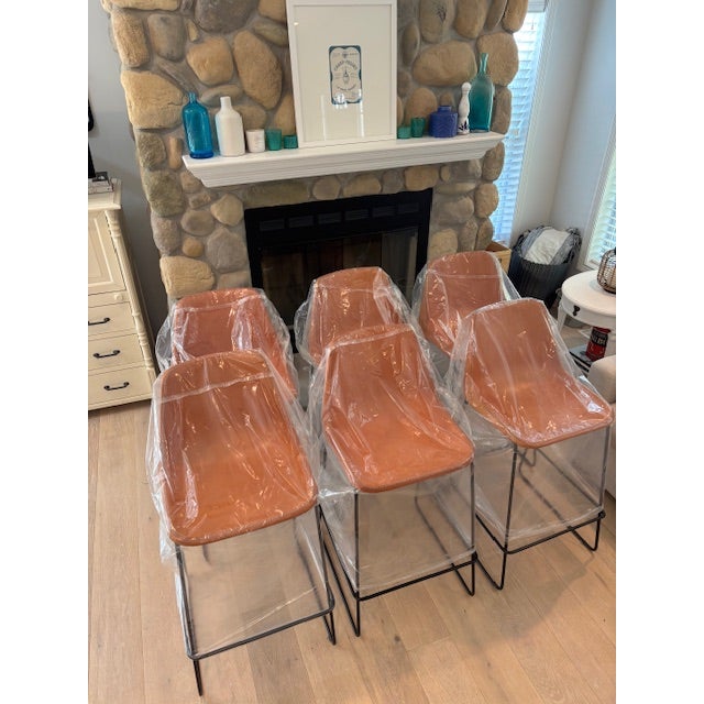 Contemporary Jayson Home Fernando Bar Stools in Natural For Sale - Image 3 of 8