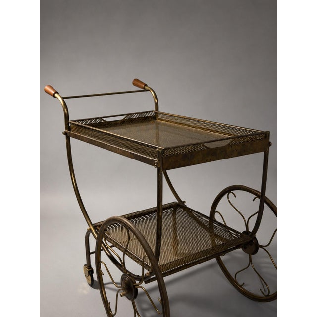 Metal Mid-Century Bar Trolley from Firma Svenskt Tenn, Sweden, 1950s For Sale - Image 7 of 9