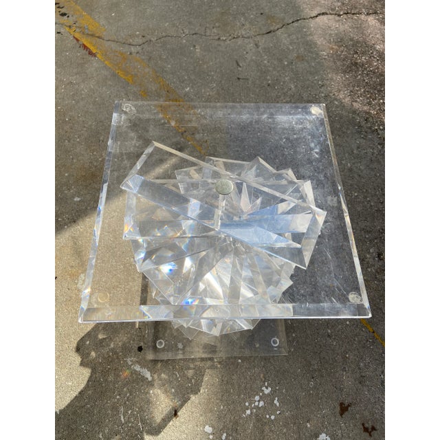 1960s Late Mid Century Modern Lucite Helix Spiral Table For Sale - Image 5 of 6