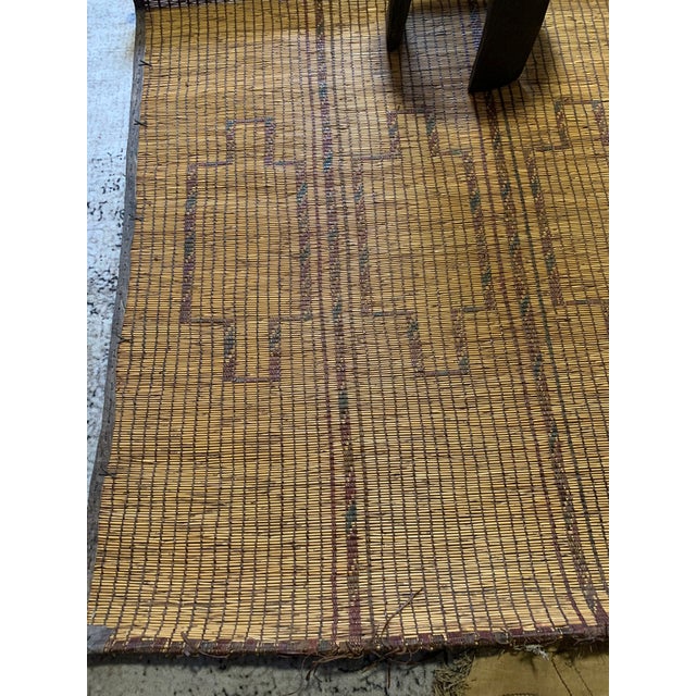 Boho Chic Tuareg Rug in Plant Fibers and Leather, Mauritania, 1990s For Sale - Image 3 of 9