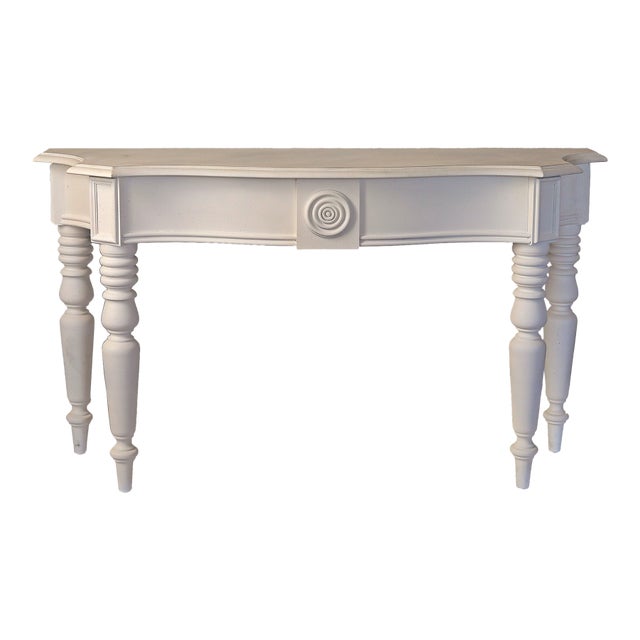 Vintage Console Table in Magnolia White For Sale