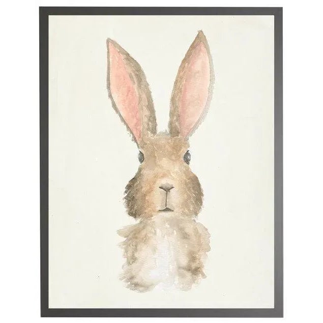 Watercolor rabbit in grey frame
