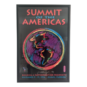 Peter Max Signed “Summit of the Americas” Poster, 1994 Miami