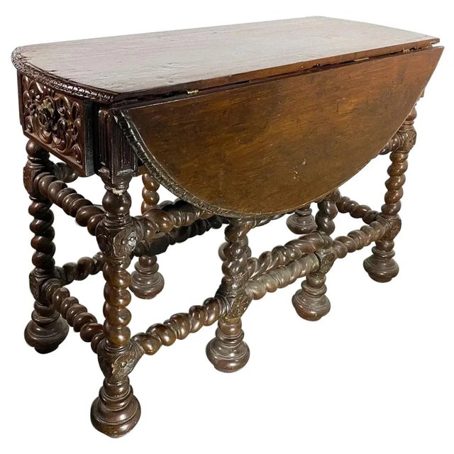Indo-Portuguese Teak Gate-Leg Table For Sale - Image 11 of 11