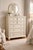 Traditional Late 20th Century Tall Cream-Painted Paneled Dresser With Eight Drawers and Turned Feet For Sale - Image 3 of 7