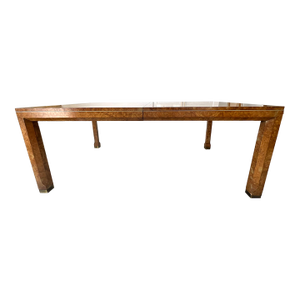 Mastercraft Mid-Century Hollywood Regency Burl Wood & Brass Dining Table