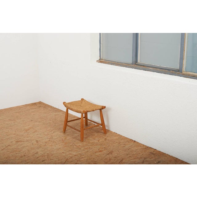 Ticino Stool in Wood with Wickerwork Seat For Sale - Image 9 of 11