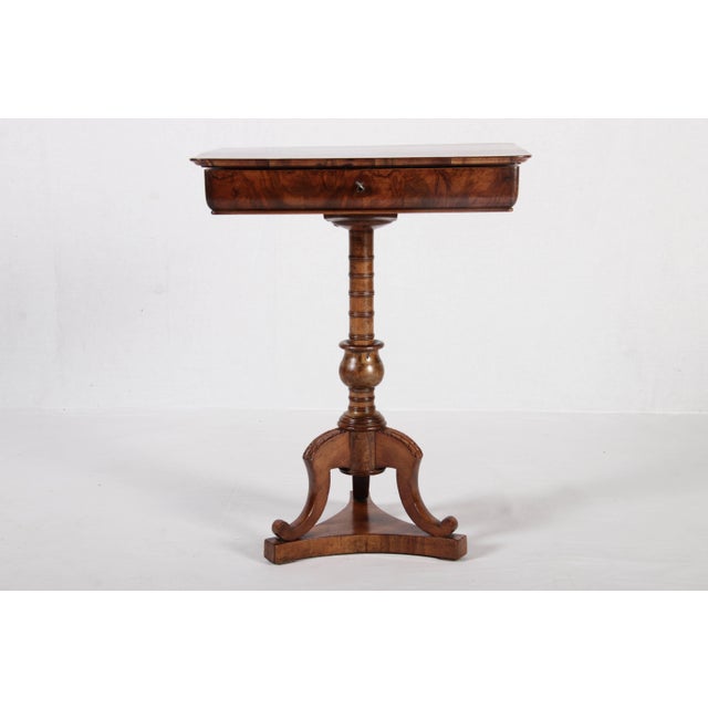 Brown Antique Sewing Table in Walnut, 1830 For Sale - Image 8 of 18