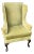 Hickory Chair Company Green Crushed Velvet Wingback Chair For Sale