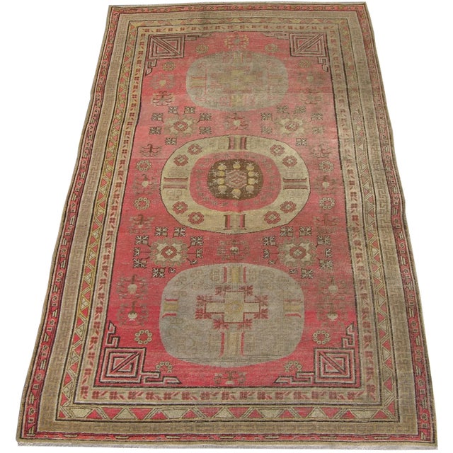 19th Century Antique Floral Samarkand Rug For Sale - Image 9 of 9