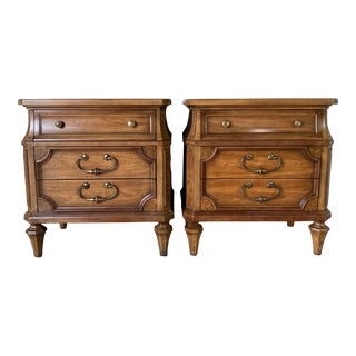 Mid-Century American of Martinsville Travertine Top Nightstands - a Pair For Sale