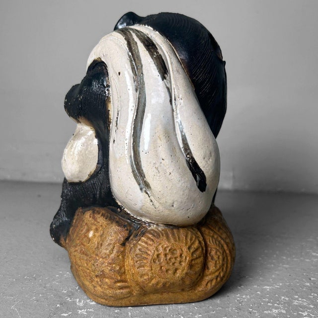 Ceramic Shōwa Era Tanuki Daikokuten Statue, Japan, 1980s For Sale - Image 7 of 13