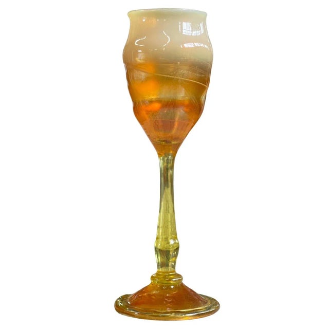 1910s Antique Tiffany Favrile Iridescent Glass Goblet For Sale - Image 5 of 5