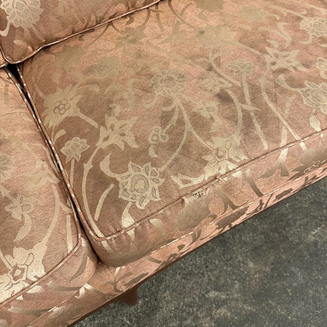 Mid Century Modern Curved Sculpted Walnut Sofa For Sale - Image 10 of 11