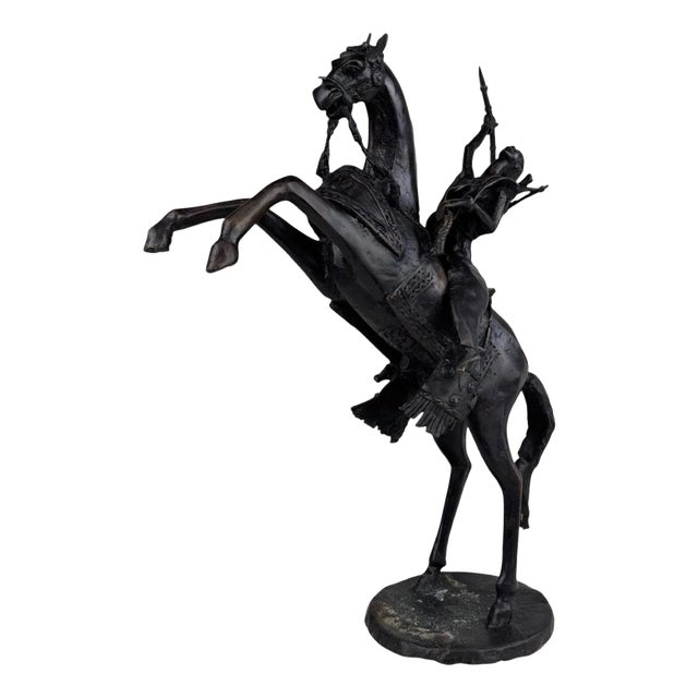 19th Century European Bronze Figural Sculpture of an African Horseman For Sale