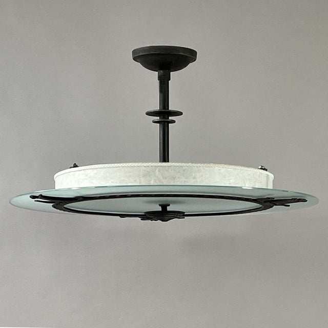 Glass and Parchment Ceiling Light by Bjerkås Armatur, 1940s For Sale - Image 15 of 18