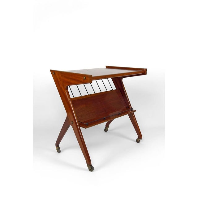Mid-Century Modern Mi-Ccentury Modern Teak Trolley, Italy, 1950s For Sale - Image 3 of 15