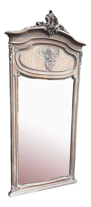 Large Antique 19th Century French Carved Wood Mirror