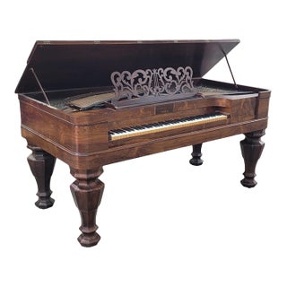 Circa 1860 Solid Rosewood Large Square Piano For Sale