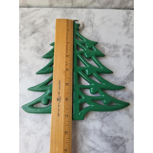 Vintage Cast Iron Christmas Tree Trivet For Sale - Image 10 of 12