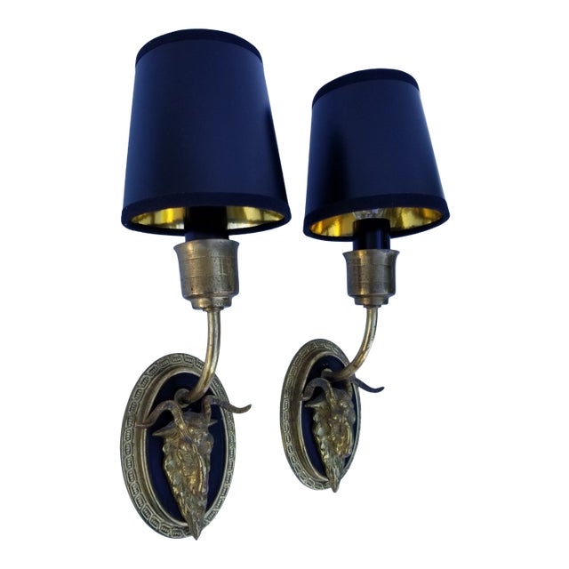 Maison Lancel Neoclassical Brass Sconces - a Pair For Sale