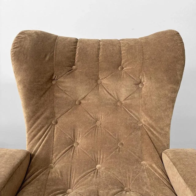 Italian Modern Chair in Brown Velvet and Wood by Guido Bonzanini for Tecnosalotti, 1970s For Sale - Image 9 of 18