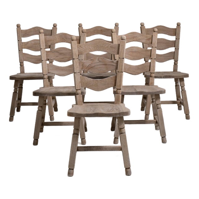 Set of Six Oak Dining Chairs, Antique, France, Circa 1970 For Sale