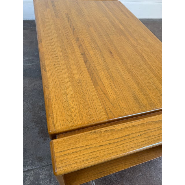 Vintage 1970's Lou Hodges Oak Coffee Table For Sale - Image 11 of 13