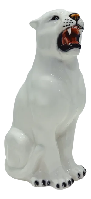 White Panther Statue in Ceramic from Ceramiche Boxer