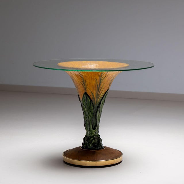 Mid-Century Modern Glazed Ceramic Side Table, Italy 1960s For Sale - Image 3 of 8
