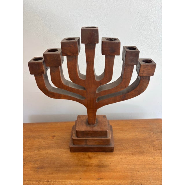 Folk art carved menorah, rustic and beautiful. Please see condition details noted. Most items found at Pub & Oasis are...