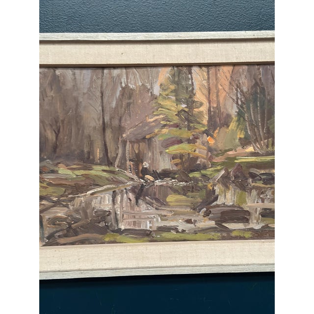 Mid-Century Modern Gunnar Svensson, Sawmill, Apelnäs Roasjö, 1962, Oil Painting on Panel, Framed For Sale - Image 3 of 13